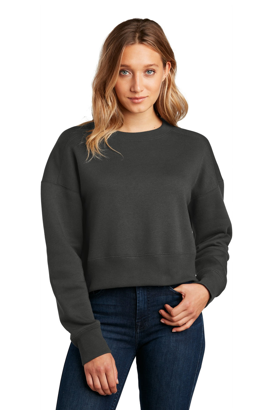 District  ®  Women's Perfect Weight  ®  Fleece Cropped Crew DT1105