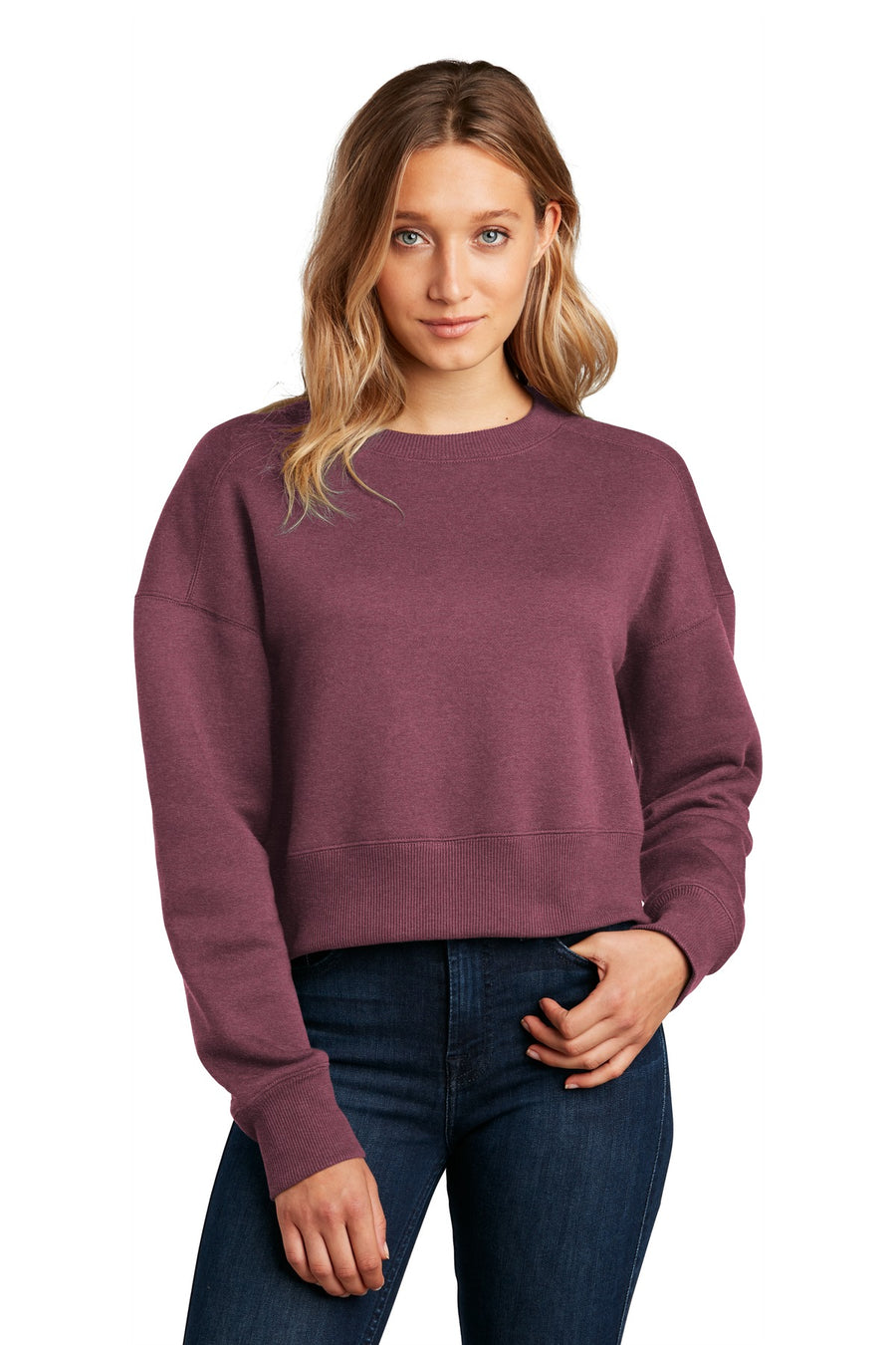 District  ®  Women's Perfect Weight  ®  Fleece Cropped Crew DT1105