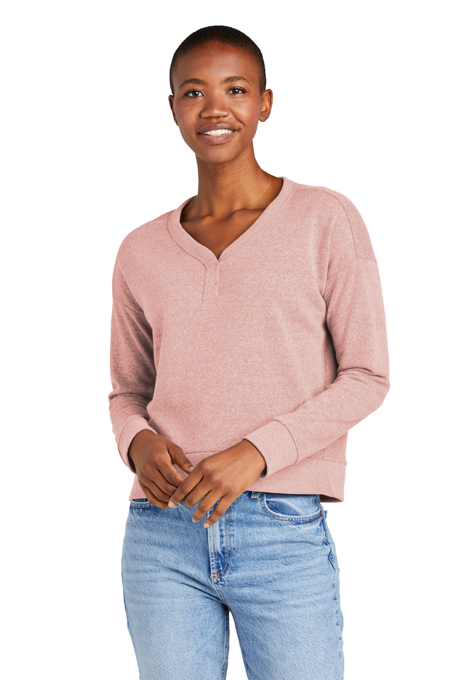 District ®  Women's Perfect Tri ®  Fleece V-Neck Sweatshirt DT1312