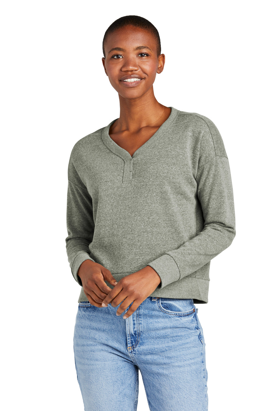 District ®  Women's Perfect Tri ®  Fleece V-Neck Sweatshirt DT1312