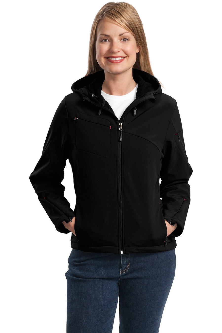 Port Authority ®  Women's Textured Hooded Soft Shell Jacket. L706