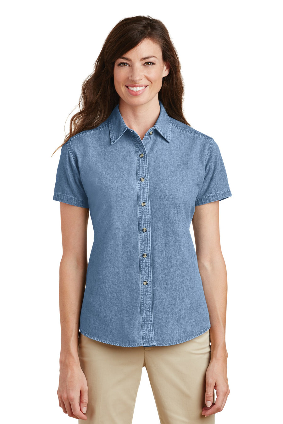 Port & Company ®  Women's Short Sleeve Value Denim Shirt.  LSP11