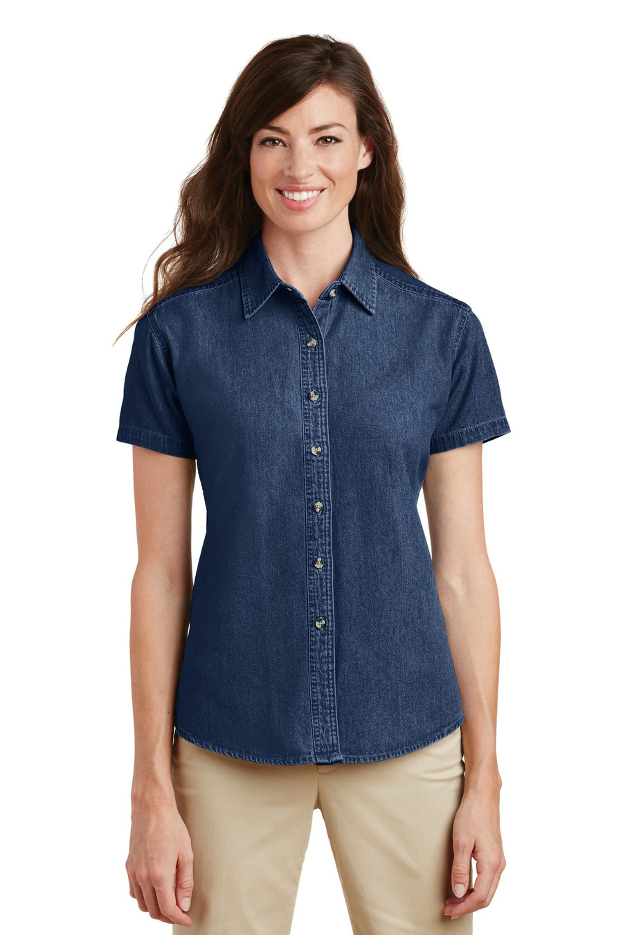 Port & Company ®  Women's Short Sleeve Value Denim Shirt.  LSP11