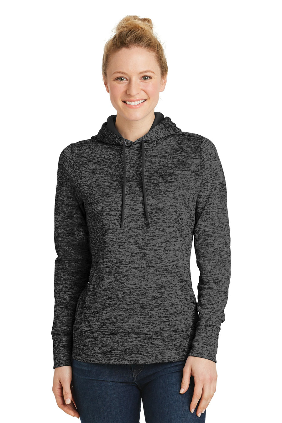 Sport-Tek ®  Women's PosiCharge ®  Electric Heather Fleece Hooded Pullover. LST225