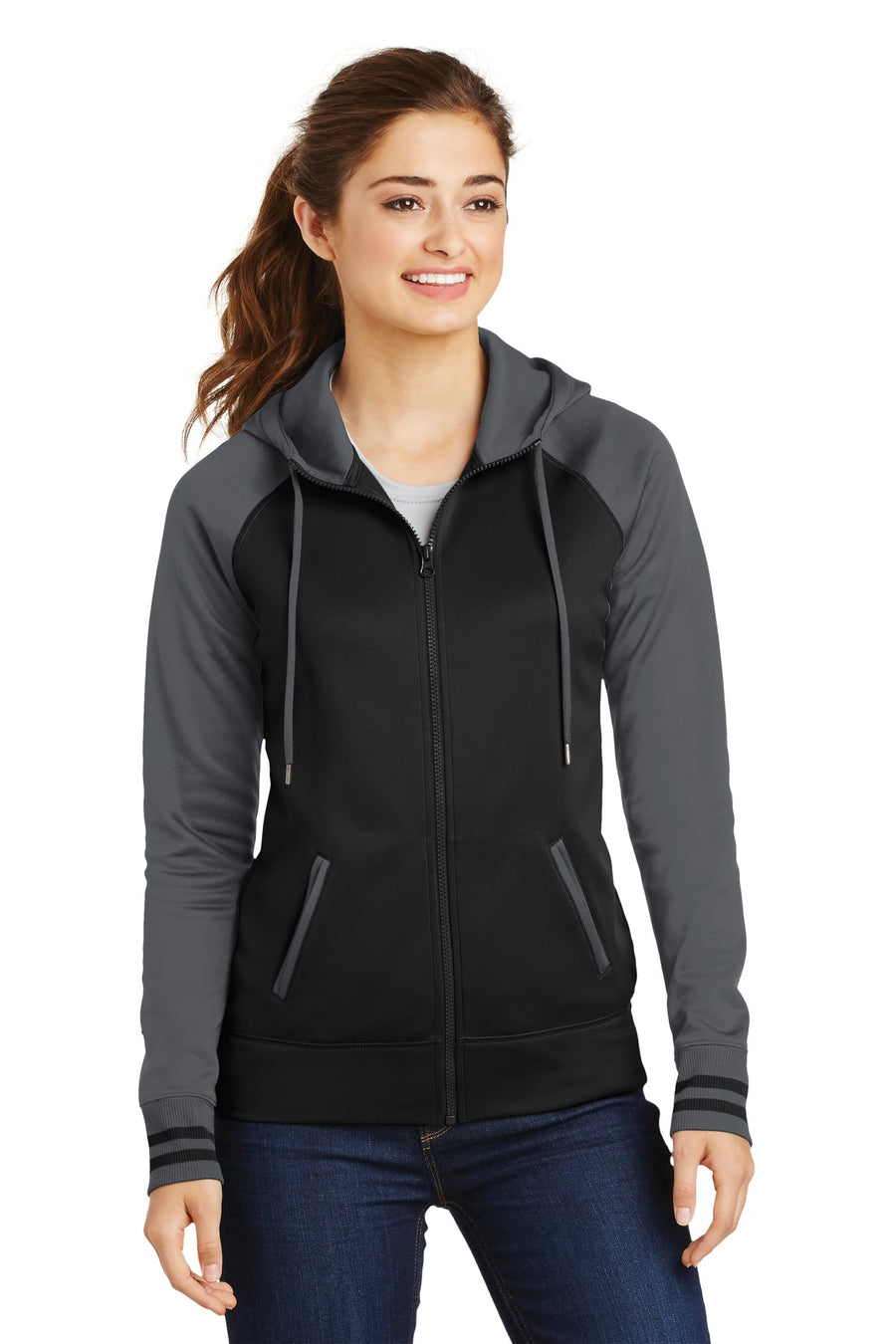 Sport-Tek ®  Women's Sport-Wick ®  Varsity Fleece Full-Zip Hooded Jacket. LST236