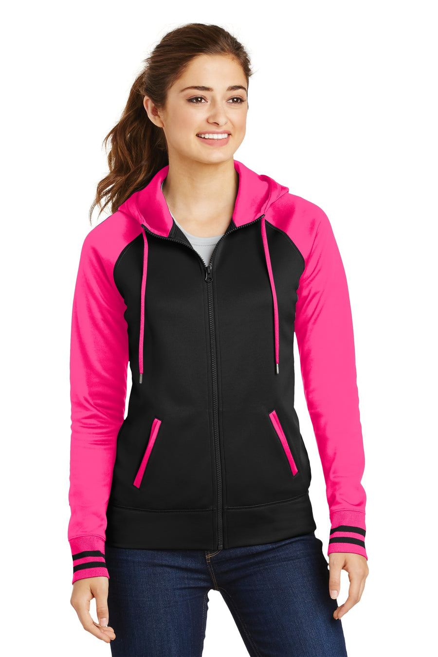 Sport-Tek ®  Women's Sport-Wick ®  Varsity Fleece Full-Zip Hooded Jacket. LST236