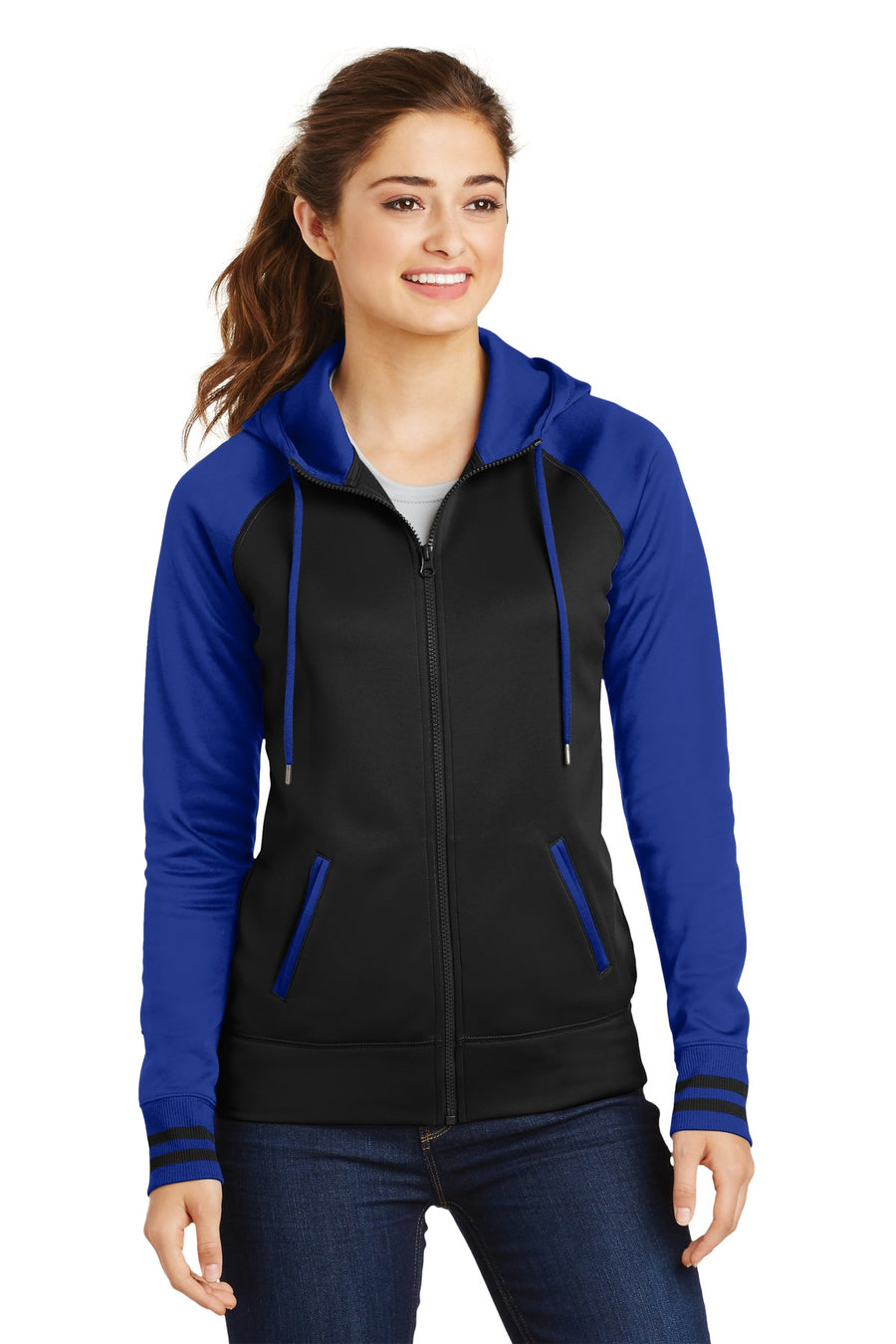 Sport-Tek ®  Women's Sport-Wick ®  Varsity Fleece Full-Zip Hooded Jacket. LST236