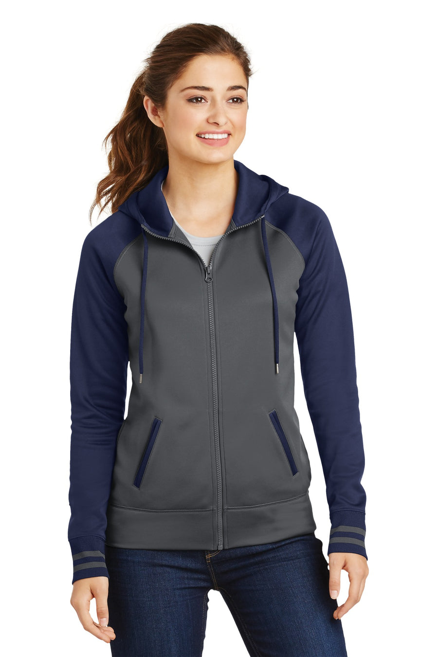 Sport-Tek ®  Women's Sport-Wick ®  Varsity Fleece Full-Zip Hooded Jacket. LST236