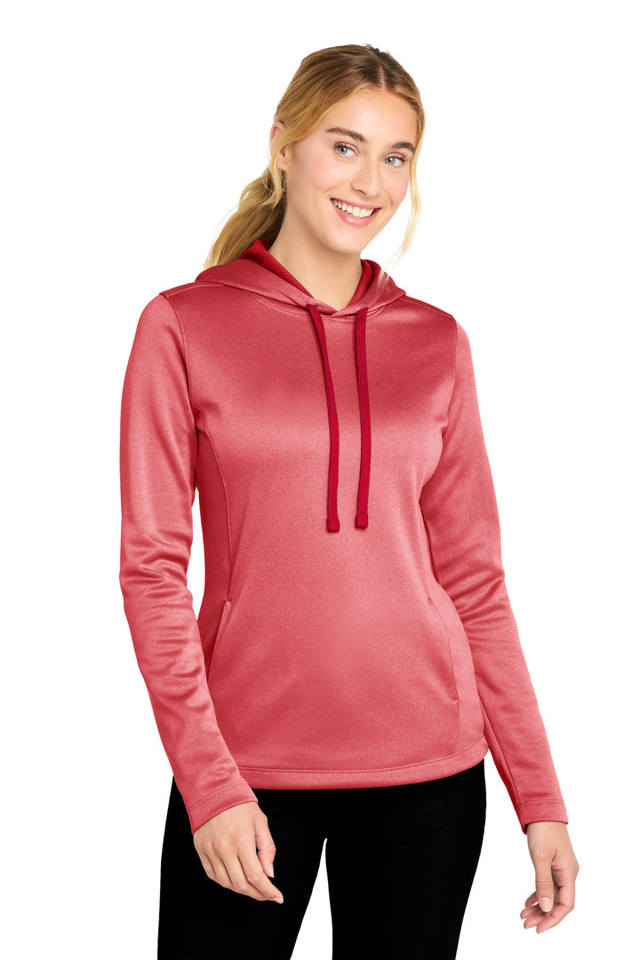 Sport-Tek  ®  Women's PosiCharge  ®  Sport-Wick  ®  Heather Fleece Hooded Pullover. LST264