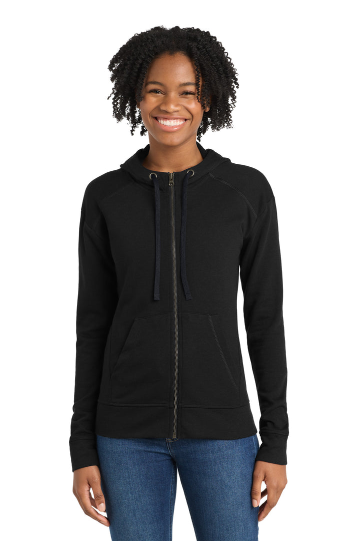 Sport-Tek  ®  Women's PosiCharge  ®  Tri-Blend Wicking Fleece Full-Zip Hooded Jacket LST293