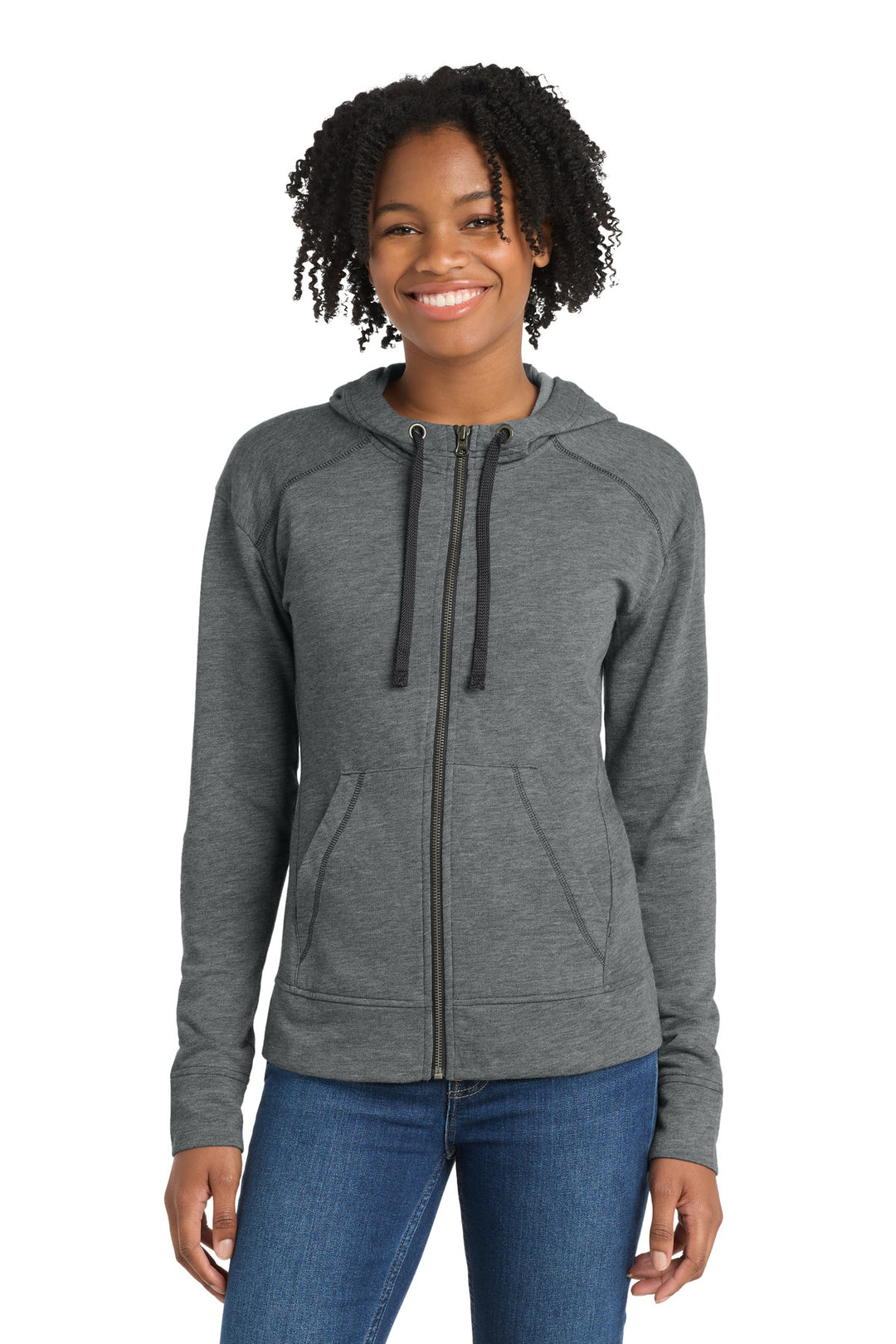 Sport-Tek  ®  Women's PosiCharge  ®  Tri-Blend Wicking Fleece Full-Zip Hooded Jacket LST293