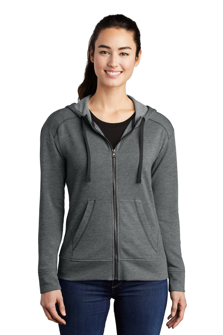 Sport-Tek  ®  Women's PosiCharge  ®  Tri-Blend Wicking Fleece Full-Zip Hooded Jacket LST293