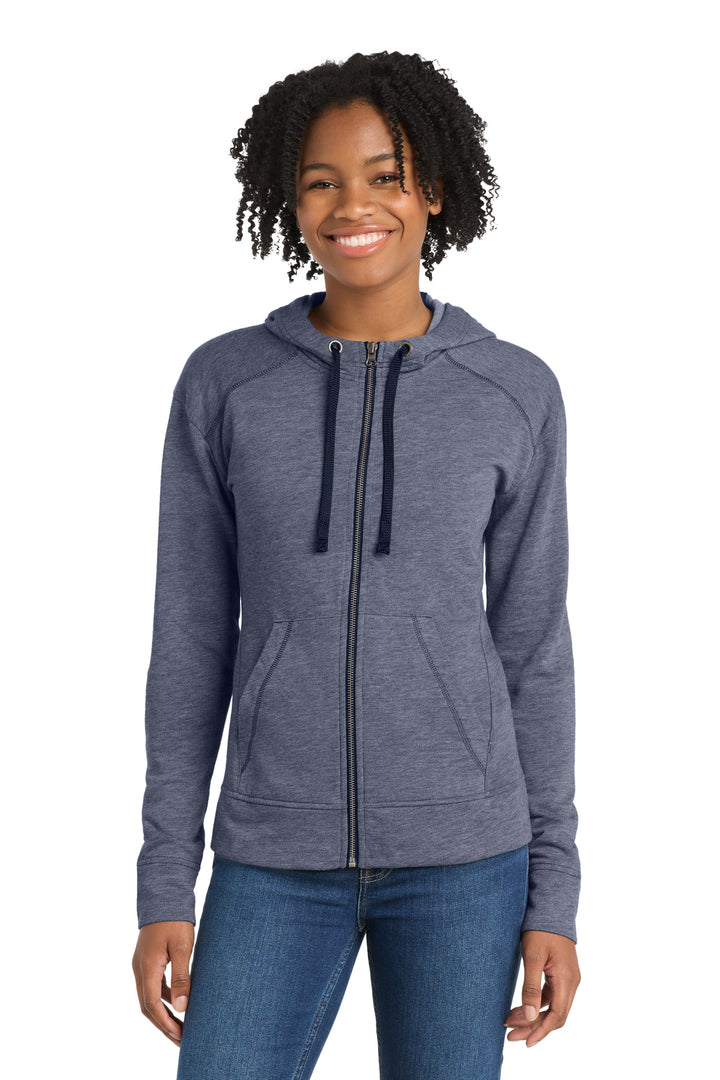 Sport-Tek  ®  Women's PosiCharge  ®  Tri-Blend Wicking Fleece Full-Zip Hooded Jacket LST293