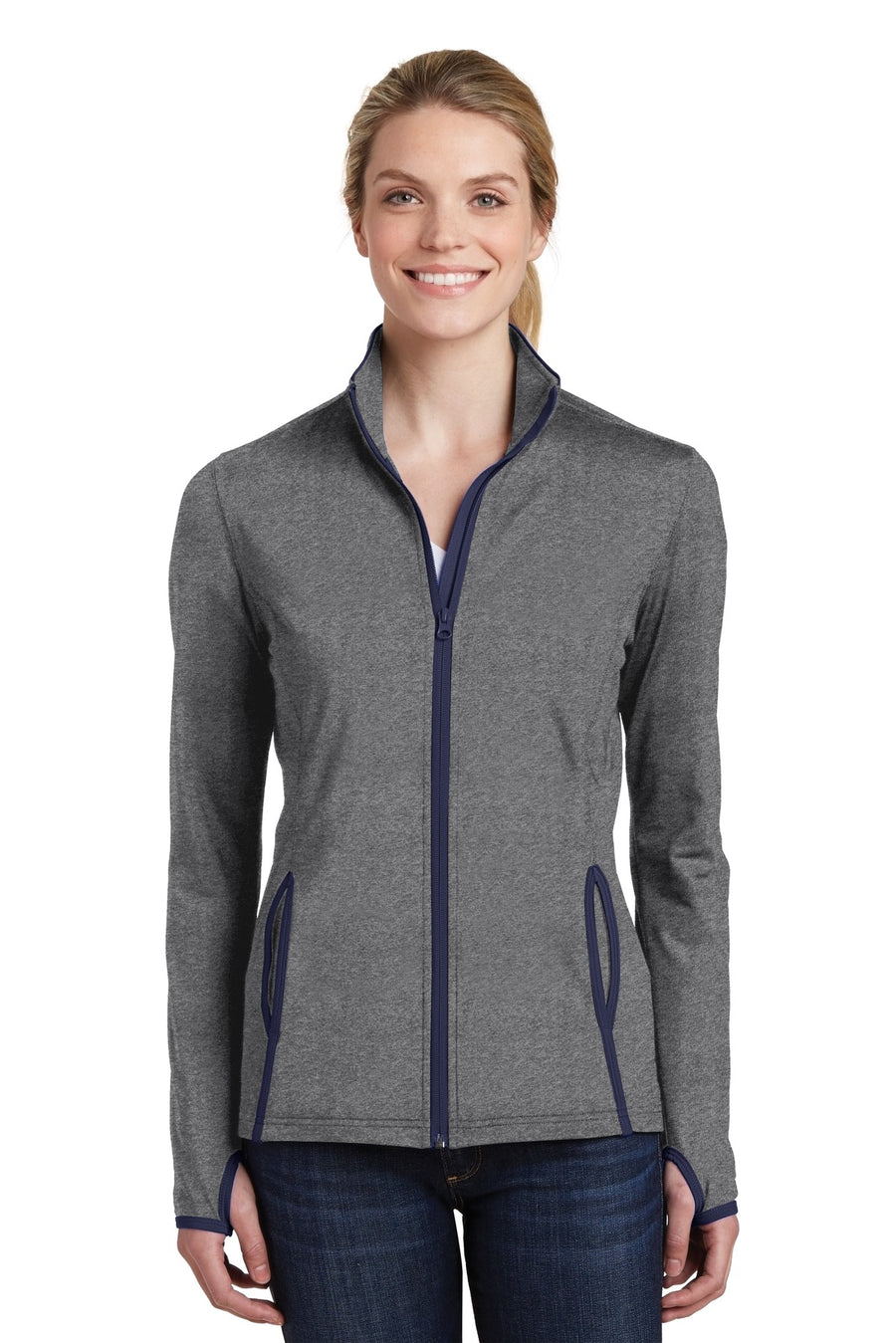 Sport-Tek ®  Women's Sport-Wick ®  Stretch Contrast Full-Zip Jacket.  LST853