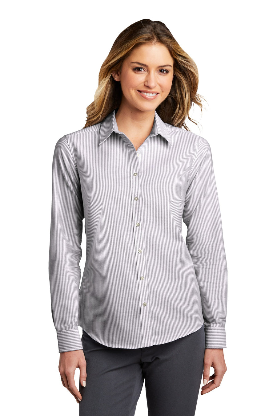 Port Authority  ®  Women's SuperPro  ™  Oxford Stripe Shirt. LW657