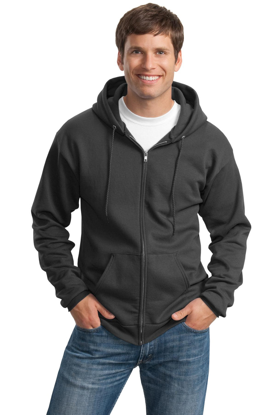 Port & Company ®  Tall Essential Fleece Full-Zip Hooded Sweatshirt. PC90ZHT