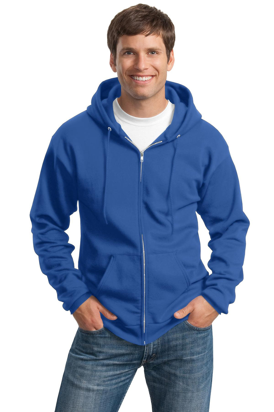 Port & Company ®  Tall Essential Fleece Full-Zip Hooded Sweatshirt. PC90ZHT