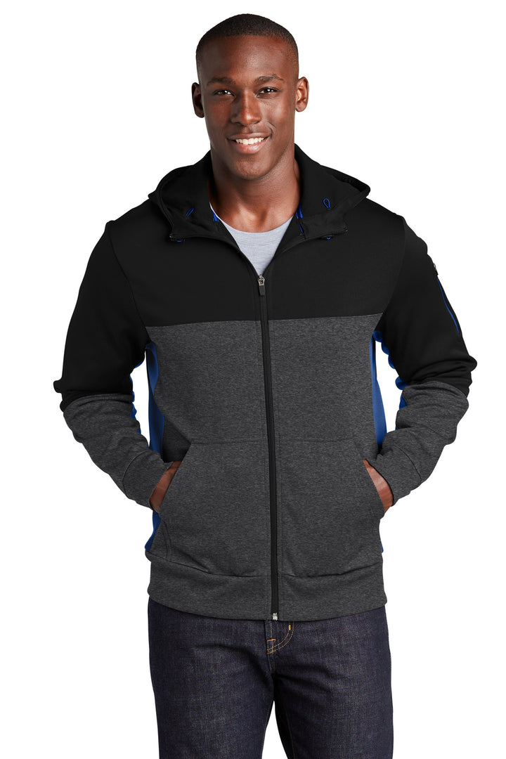 Sport-Tek ®  Tech Fleece Colorblock Full-Zip Hooded Jacket. ST245