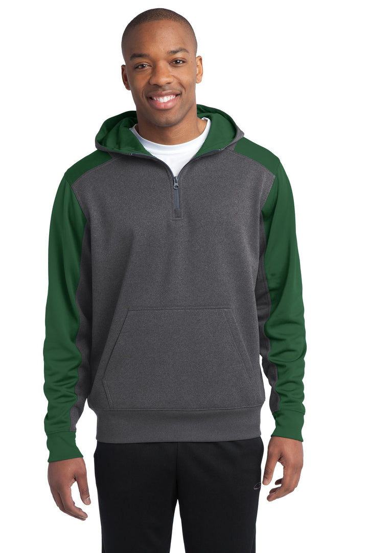 Sport-Tek ®   Tech Fleece Colorblock 1/4-Zip Hooded Sweatshirt. ST249