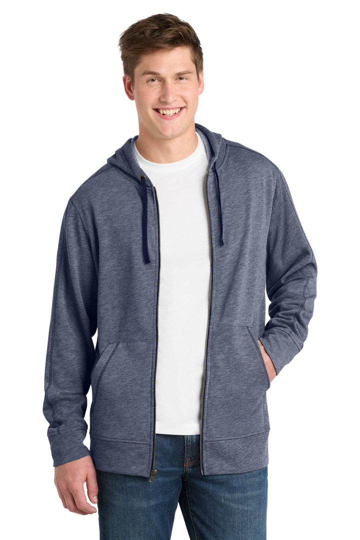 Sport-Tek  ®  PosiCharge  ®  Tri-Blend Wicking Fleece Full-Zip Hooded Jacket ST293