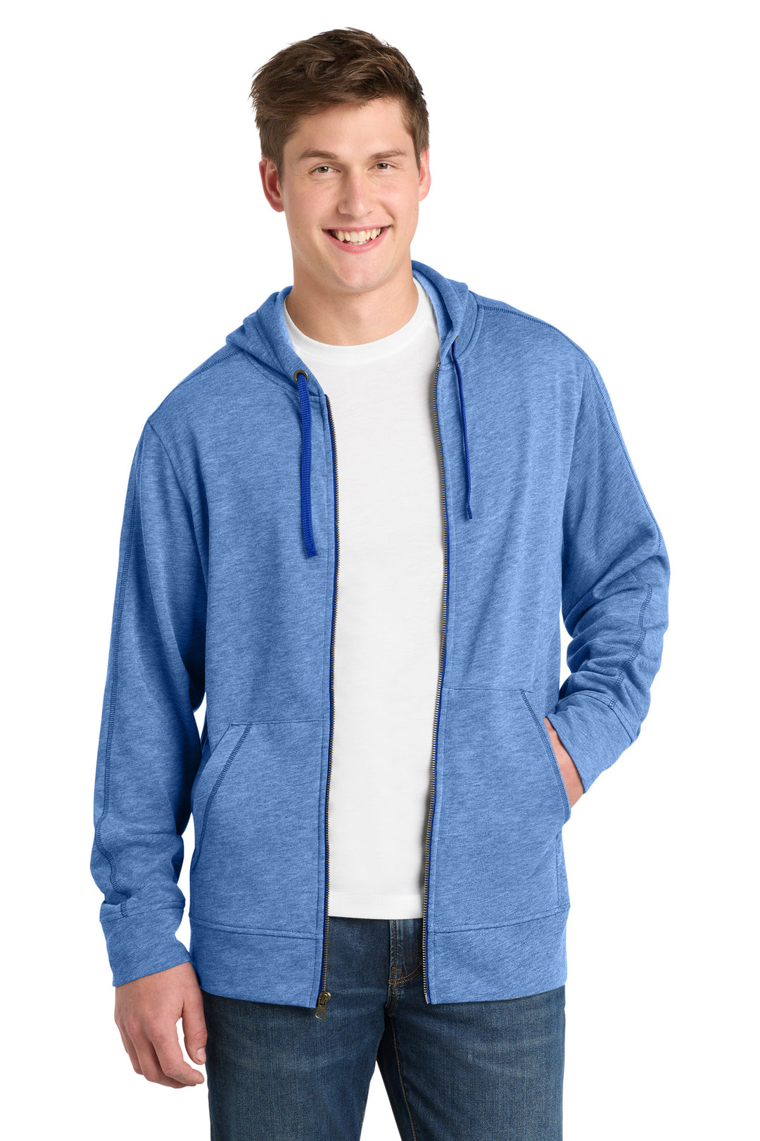 Sport-Tek  ®  PosiCharge  ®  Tri-Blend Wicking Fleece Full-Zip Hooded Jacket ST293