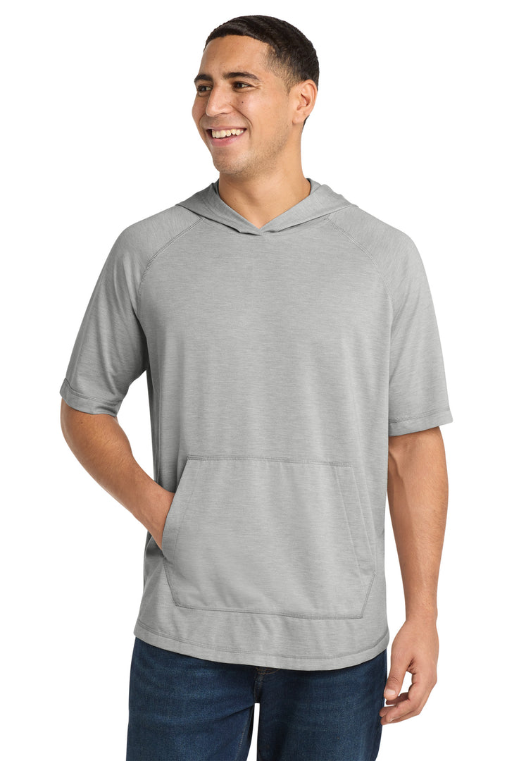 Sport-Tek  ®  PosiCharge  ®  Tri-Blend Wicking Short Sleeve Hoodie. ST404