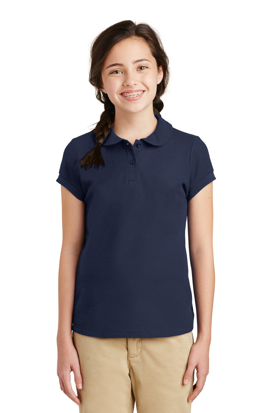 Port Authority ®  Girls Silk Touch ™  Peter Pan Collar Polo. YG503