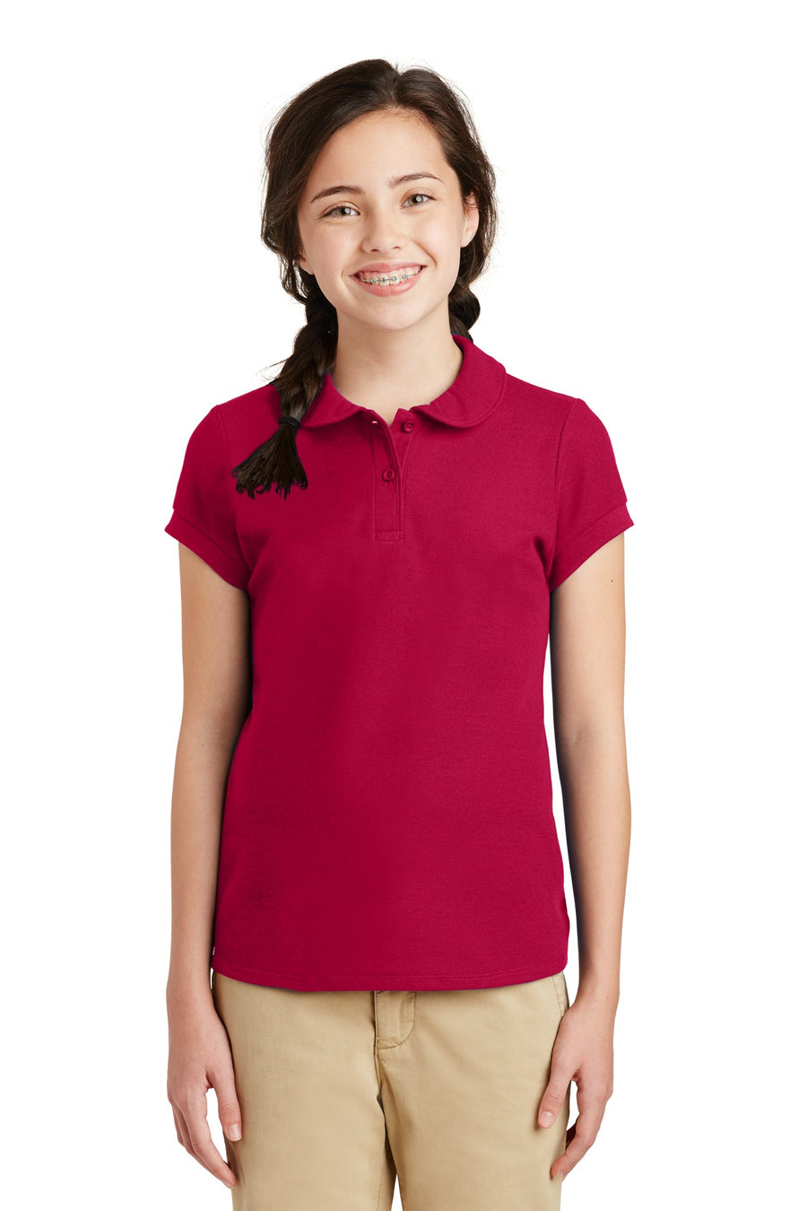 Port Authority ®  Girls Silk Touch ™  Peter Pan Collar Polo. YG503