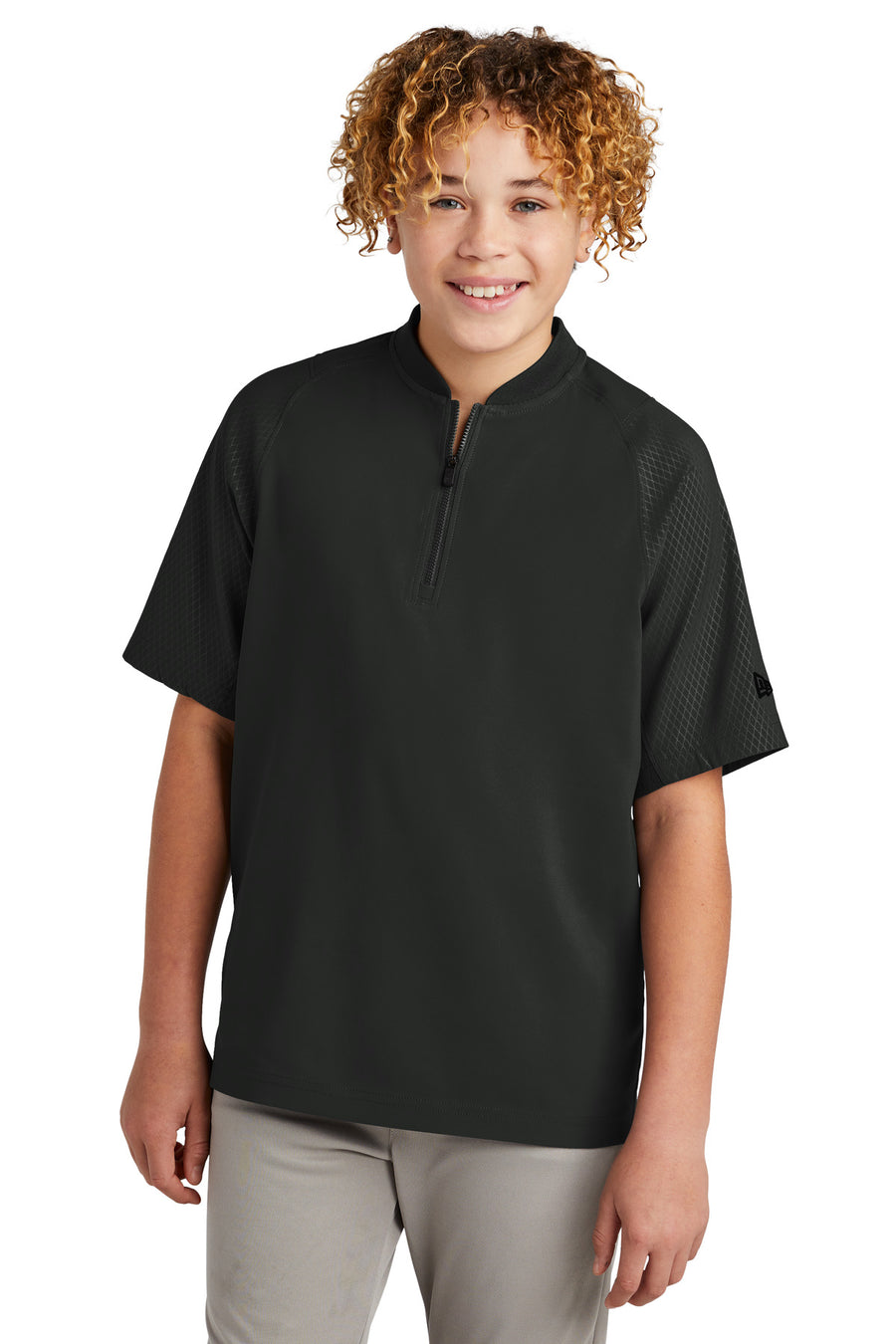 New Era  ®  Youth Cage Short Sleeve 1/4-Zip Jacket. YNEA600