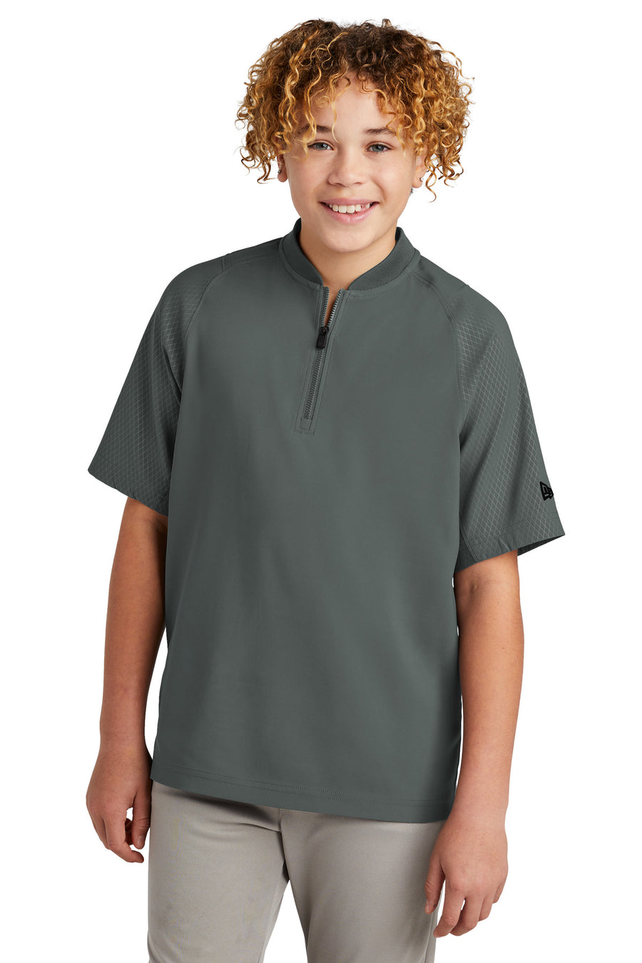 New Era  ®  Youth Cage Short Sleeve 1/4-Zip Jacket. YNEA600