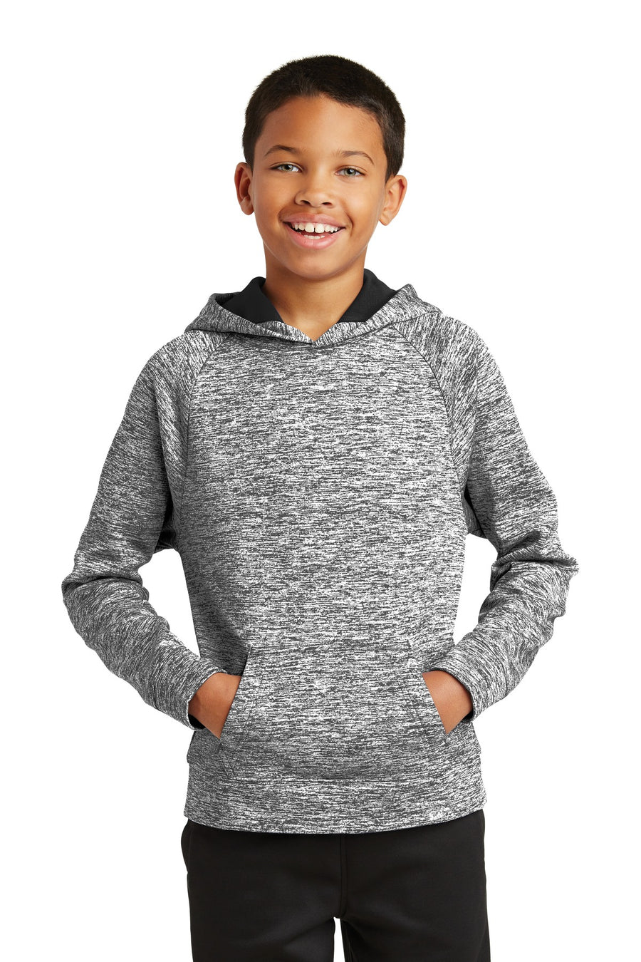 Sport-Tek ®  Youth PosiCharge ®  Electric Heather Fleece Hooded Pullover. YST225