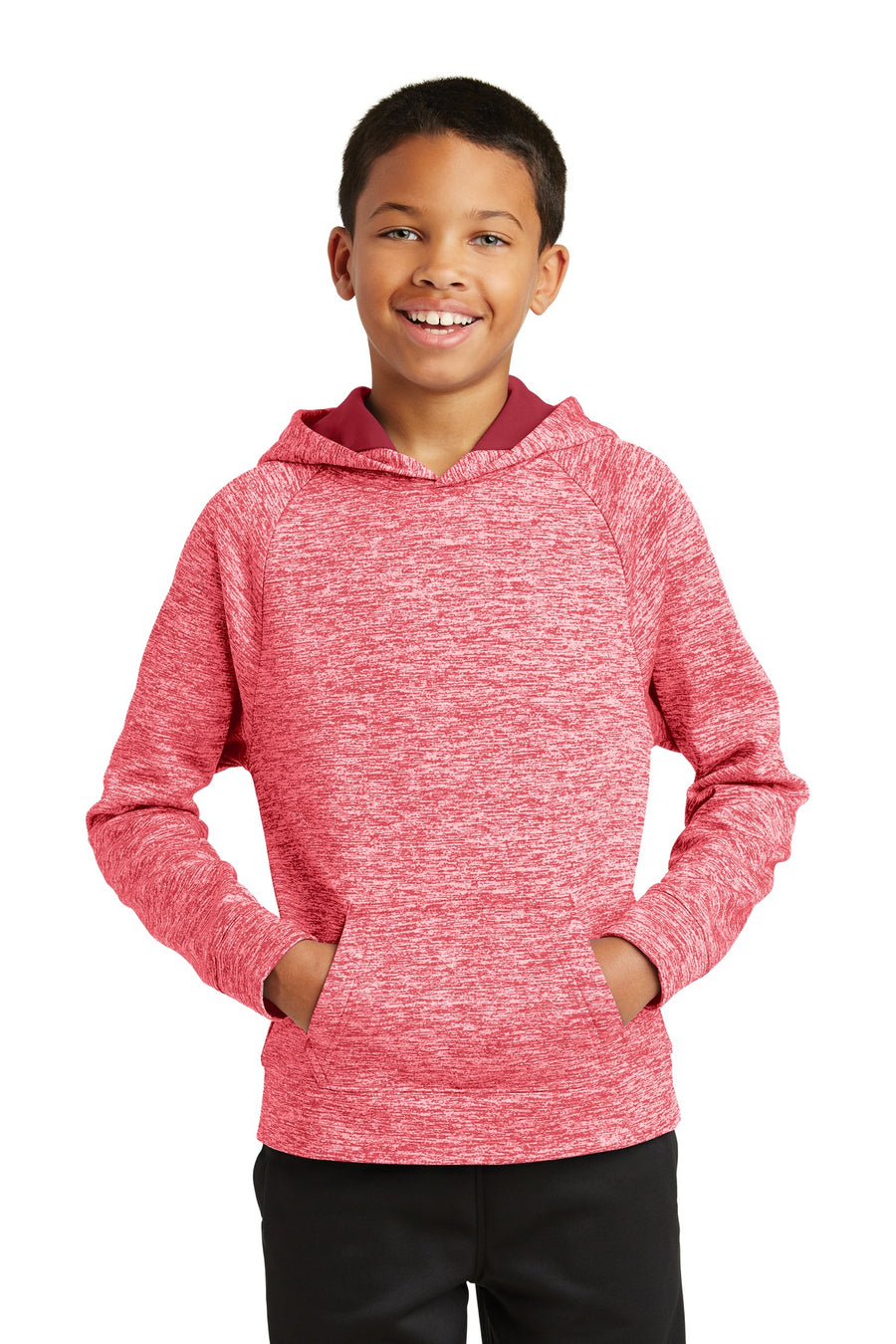 Sport-Tek ®  Youth PosiCharge ®  Electric Heather Fleece Hooded Pullover. YST225