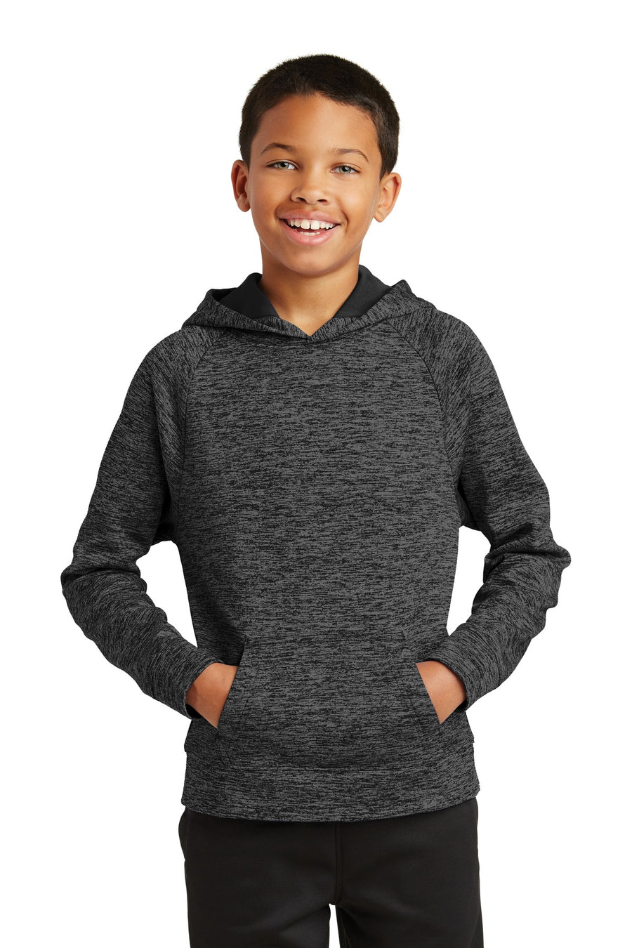 Sport-Tek ®  Youth PosiCharge ®  Electric Heather Fleece Hooded Pullover. YST225