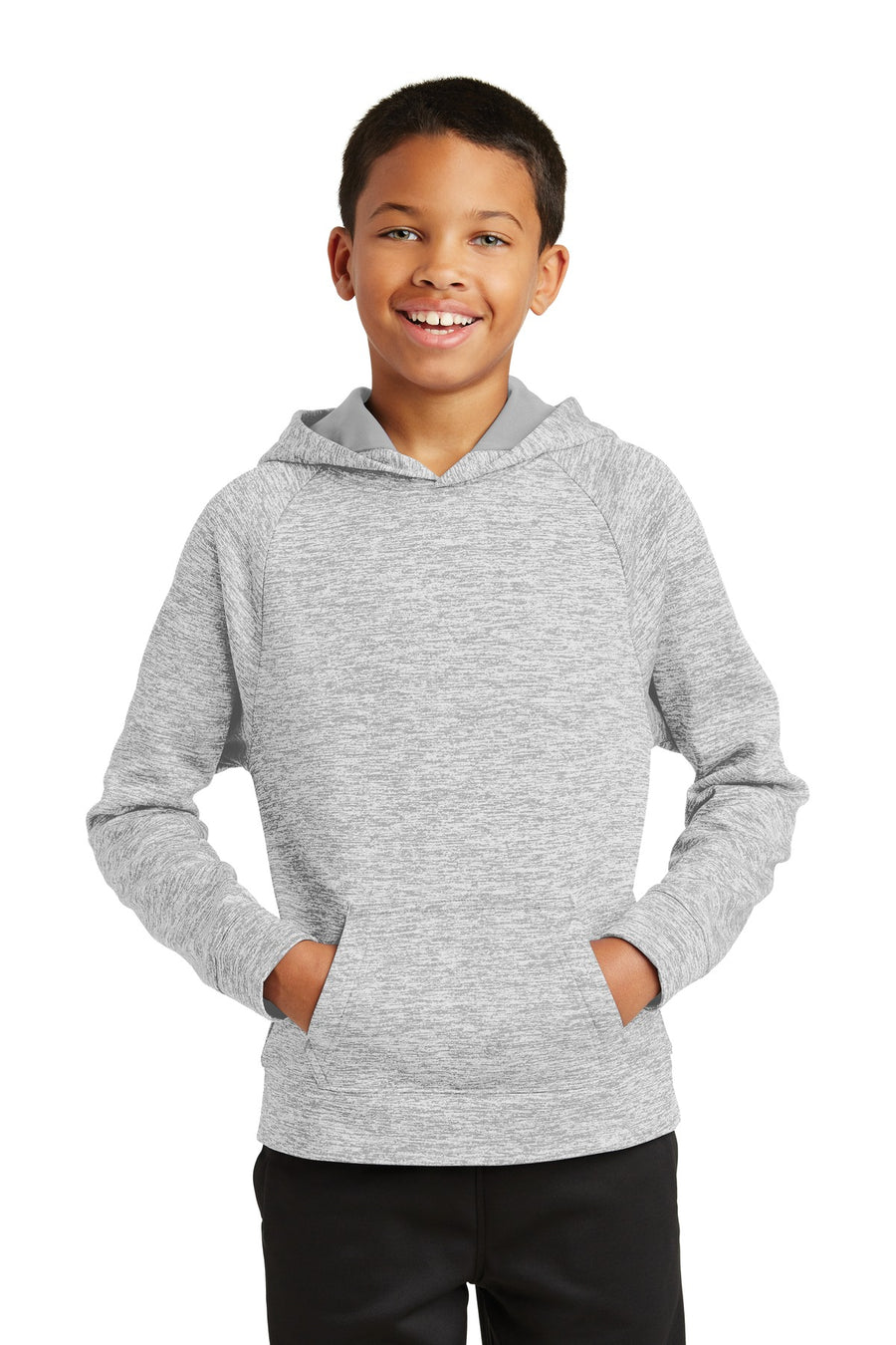 Sport-Tek ®  Youth PosiCharge ®  Electric Heather Fleece Hooded Pullover. YST225