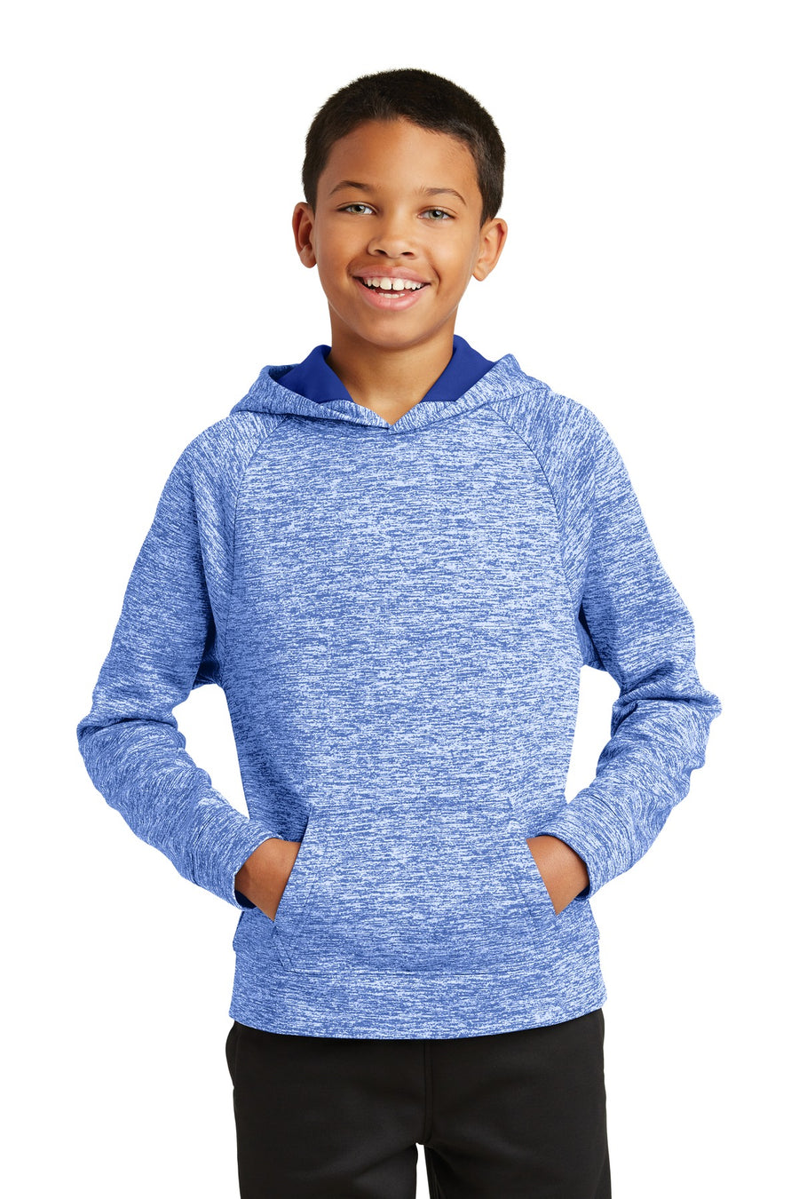 Sport-Tek ®  Youth PosiCharge ®  Electric Heather Fleece Hooded Pullover. YST225