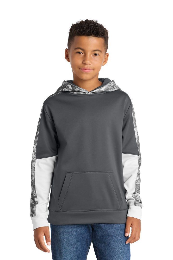 Sport-Tek ®  Youth Sport-Wick ®  Mineral Freeze Fleece Colorblock Hooded Pullover. YST231