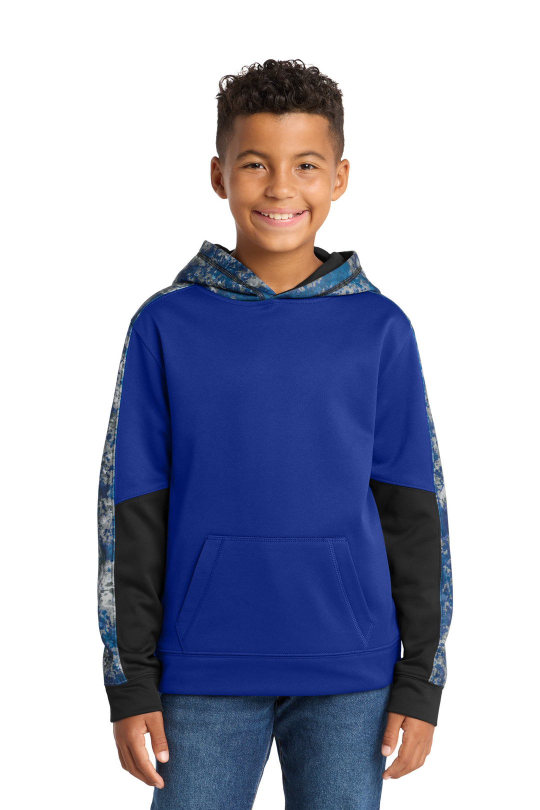 Sport-Tek ®  Youth Sport-Wick ®  Mineral Freeze Fleece Colorblock Hooded Pullover. YST231