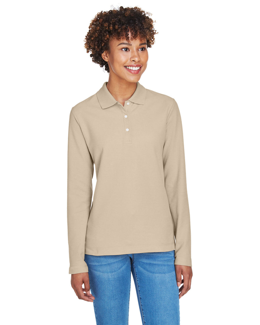 Ladies' Pima Piqué Long-Sleeve Polo