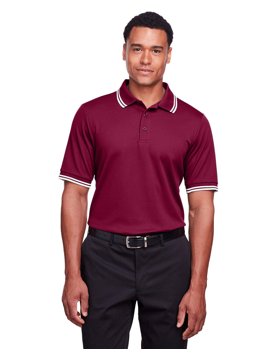 CrownLux Performance® Men's Plaited Tipped Polo