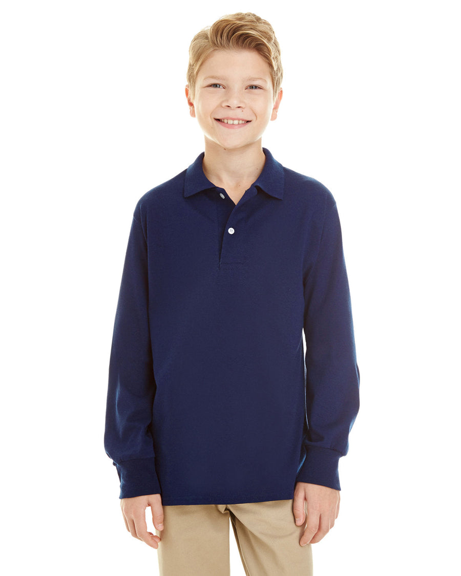 Youth SpotShield™ Long-Sleeve Jersey Polo