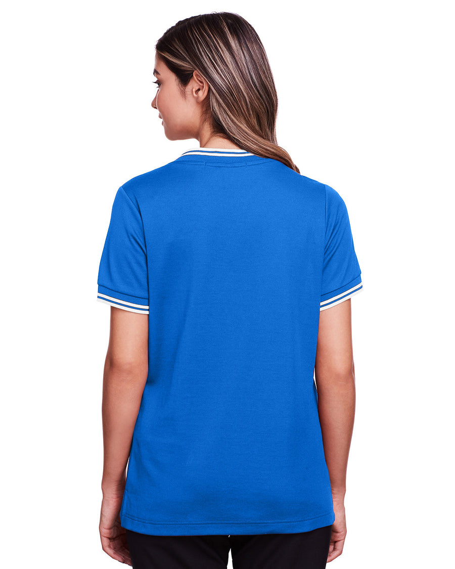 Ladies' CrownLux Performance™ Plaited Tipped V-Neck Polo